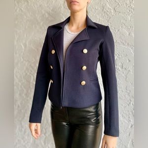 🪅Navy Pique designer jacket suit blazer gold buttons detailing size XS🪅